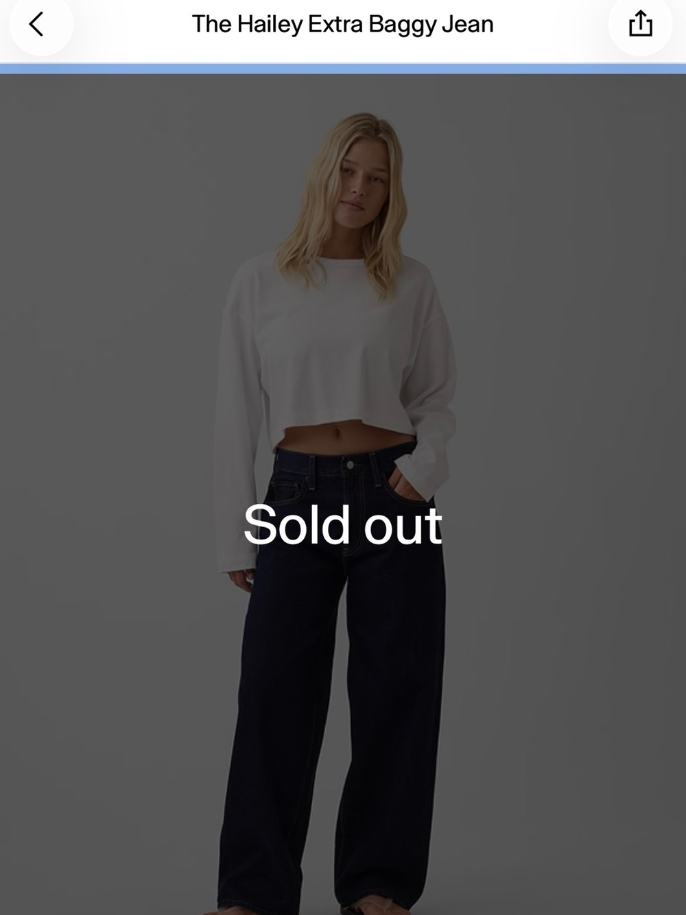 NWT Gap x Hailey Bieber Extra Baggy Jean – Midnight Indigo sizes 29